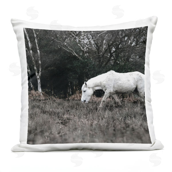 Stupell Industries Amy Brinkman | Mysterious White Horse Country Rural Nature Printed Throw Pillow