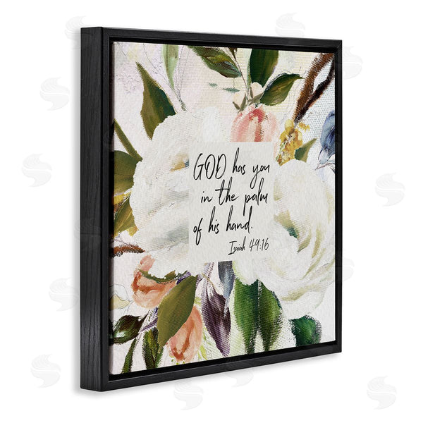 Stupell Industries Amy Brinkman | Palm Of His Hand Religious Calligraphy Traditional Blossom Wall Art