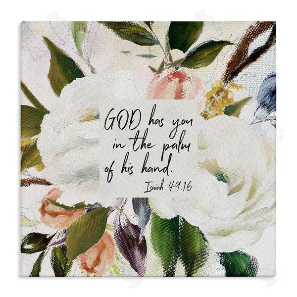stupell industries Amy Brinkman | Palm Of His Hand Religious Calligraphy Traditional Blossom Wall Art