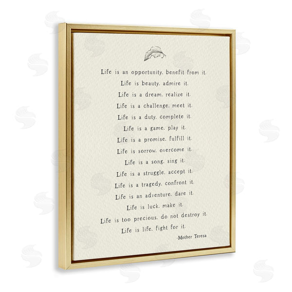 Stupell Industries Amy Brinkman | Uplifting Spiritual Mother Theresa Quote