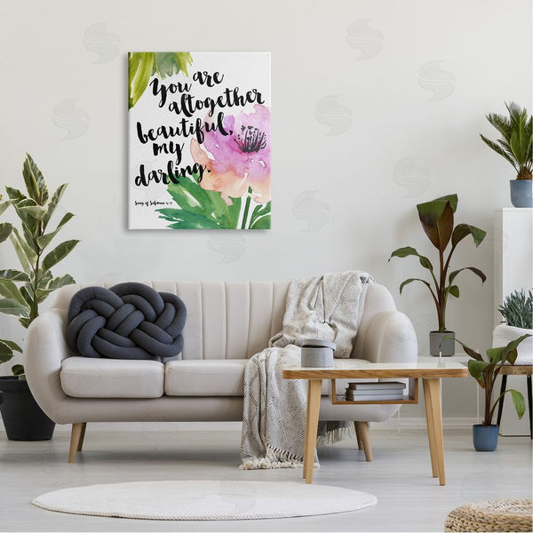 Stupell Industries Amy Brinkman | You Are Altogether Beautiful Spiritual Calligraphy Quote Wall Art