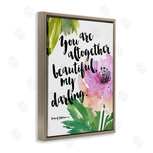 Stupell Industries Amy Brinkman | You Are Altogether Beautiful Spiritual Calligraphy Quote Wall Art