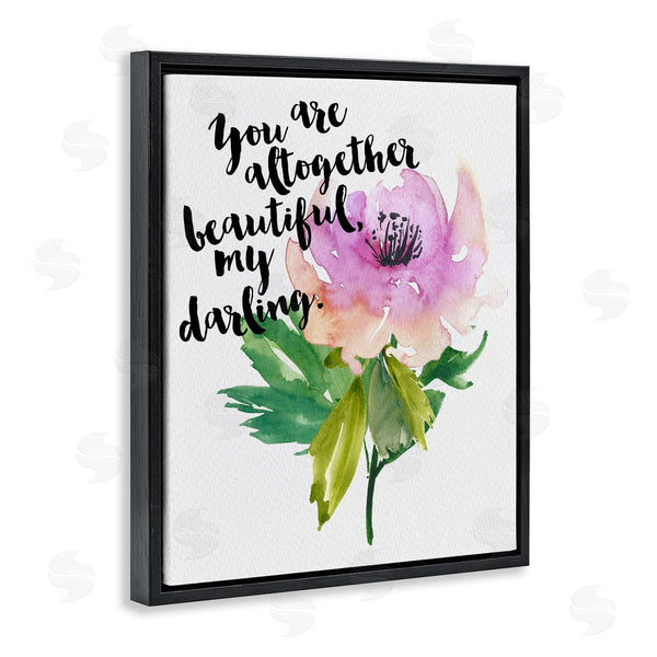 Stupell Industries Amy Brinkman | You Are Beautiful Calligraphy Quote Floral Watercolor Effect Wall Art