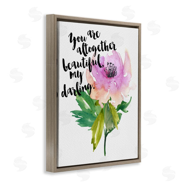 Stupell Industries Amy Brinkman | You Are Beautiful Calligraphy Quote Floral Watercolor Effect Wall Art
