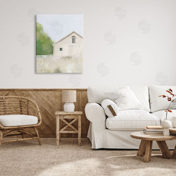 Stupell Industries Amy Hall | Abstract Country Field Fenced Farmland Barn Wall Art