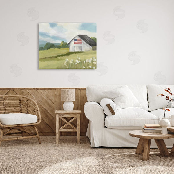 Stupell Industries Amy Hall | American Flag On Barn Wall Art
