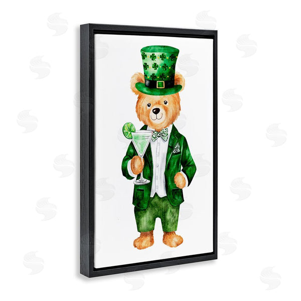 Stupell Industries Amy Hall | St. Patrick's Day Bear & Cocktail Wall Art