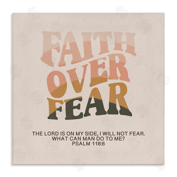 stupell industries Amylee Weeks | Retro Faith Over Fear Wall Art