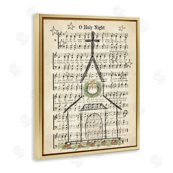 Stupell Industries Andi Metz | Festive Holy Night Musical Script