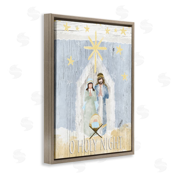 Stupell Industries Andi Metz | Holy Night Holiday Nativity Stable Yellow Stars Wall Art