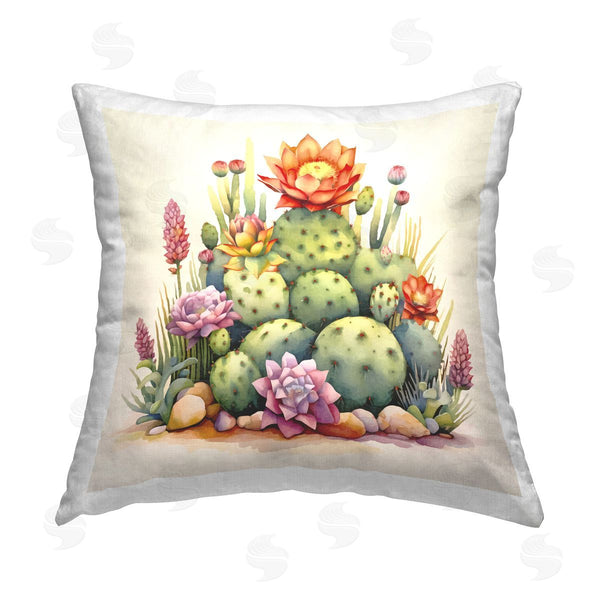 stupell industries Andrea Haase | Desert Spring Cacti Printed Throw Pillow