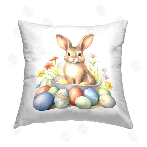 stupell industries Andrea Haase | Easter Bunny & Eggs Printed Throw Pillow