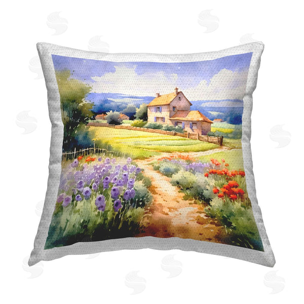 Stupell Industries Andrea Haase | Summer Lavender Farm Printed Throw Pillow