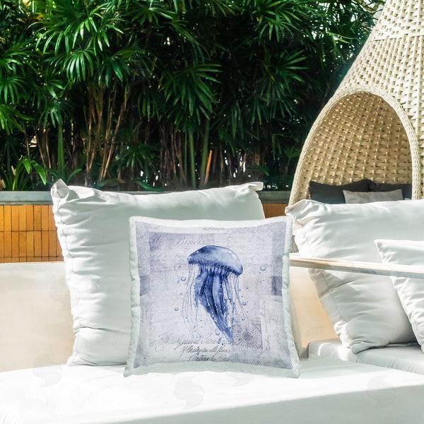 Stupell Industries Andrea Haase | Vintage Collaged Jellyfish Printed Throw Pillow