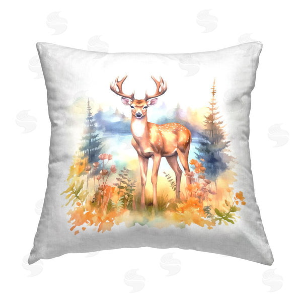 stupell industries Andrea Haase | Wild Deer in Forest Printed Throw Pillow