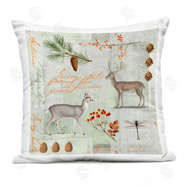 Stupell Industries Andrea Haase | Woodland Botanical Animal Collage Printed Throw Pillow