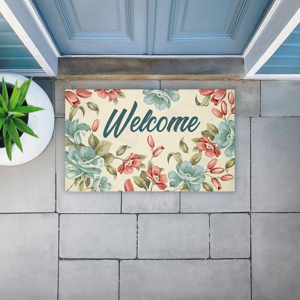 Stupell Industries Andrea Jasid Grassi | Bright Florals Welcome Non-Woven Door Mat
