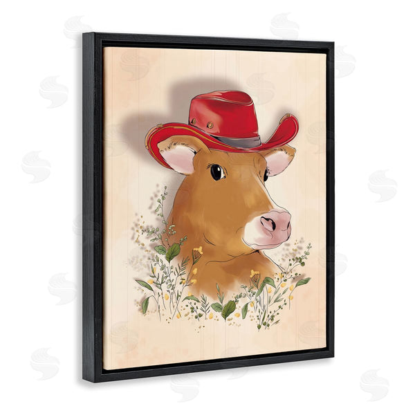 Stupell Industries Andrea Jasid Grassi | Cow With Red Cowboy Hat Wall Art