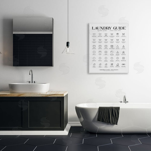 Stupell Industries Andrea Jasid Grassi | Laundry Room Minimal Symbols Guide Check Pockets Wall Art