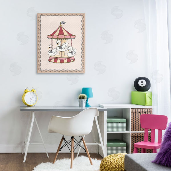 Stupell Industries Andrea Jasid Grassi | Vintage Swan Carousel Wall Art