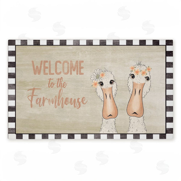 stupell industries Andrea Jasid Grassi | Welcome Farmhouse Ducks Non-Woven Door Mat