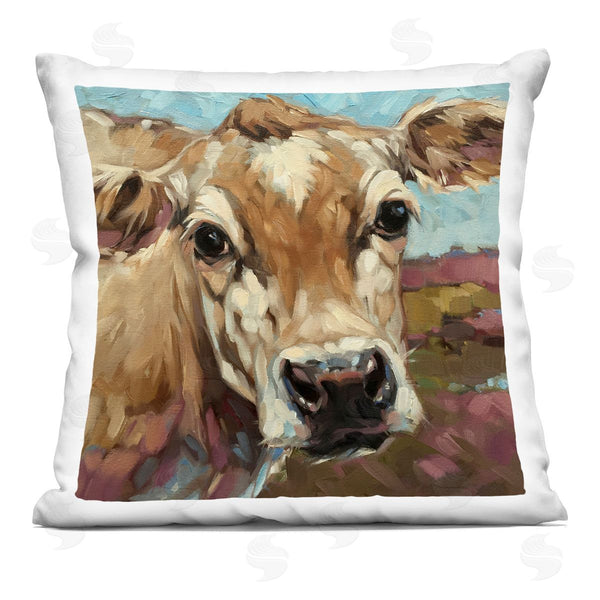 stupell industries Andrea Lavery | Close Up Farm Cow Face Printed Throw Pillow