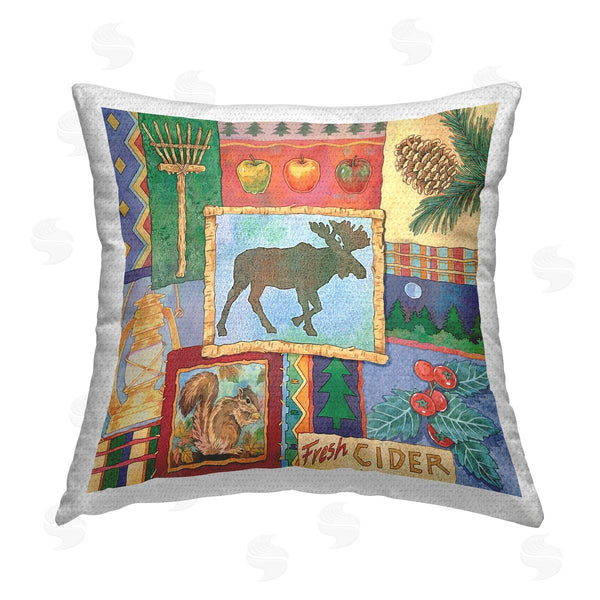Stupell Industries Andrea Tachiera | Autumn Cabin Collage Printed Throw Pillow