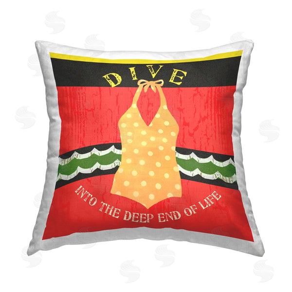 stupell industries Andrea Tachiera | Inspiring Dive Swimsuit Printed Throw Pillow