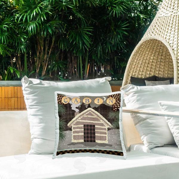 Stupell Industries Andrea Tachiera | Rustic Winter Cabin Printed Throw Pillow