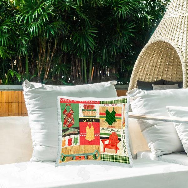 Stupell Industries Andrea Tachiera | Summer Swimsuit Collage Printed Throw Pillow