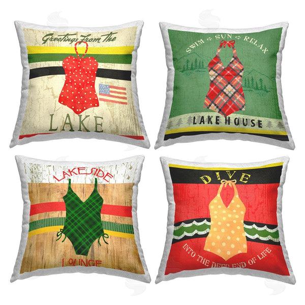 Stupell Industries Andrea Tachiera | Summer Swimsuit Phrases Printed Throw Pillow Set