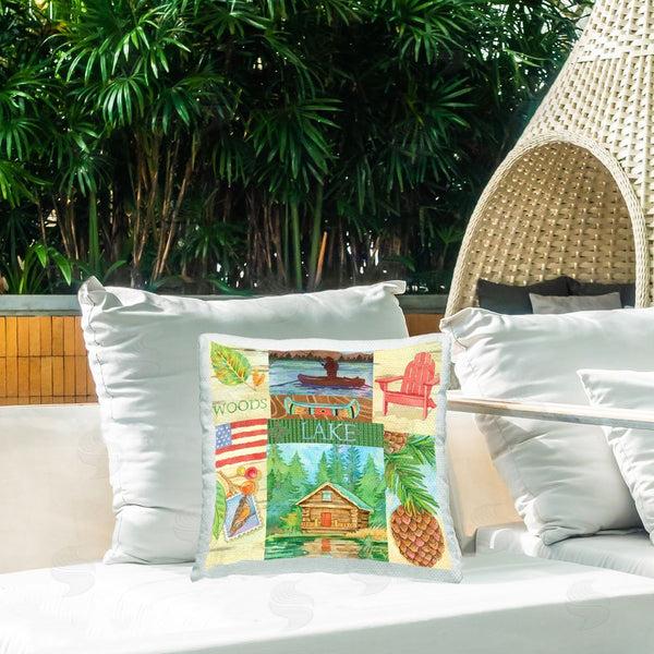 Stupell Industries Andrea Tachiera | Summer Woodland Collage Printed Throw Pillow