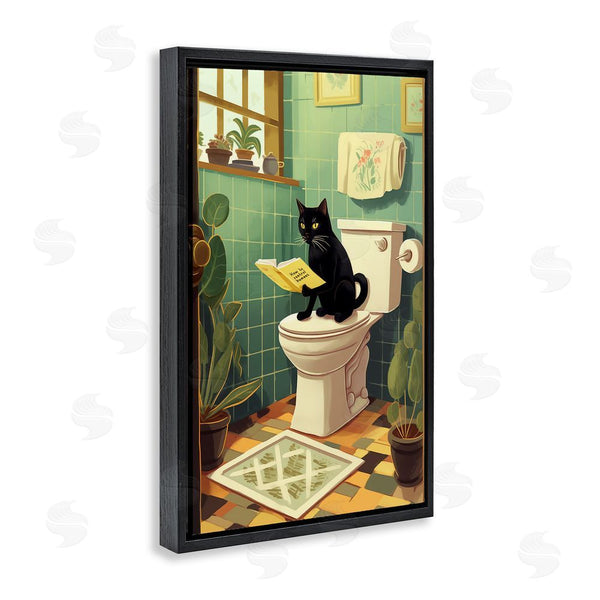 Stupell Industries Andreas Magnusson | Cat Reading On Toilet Wall Art