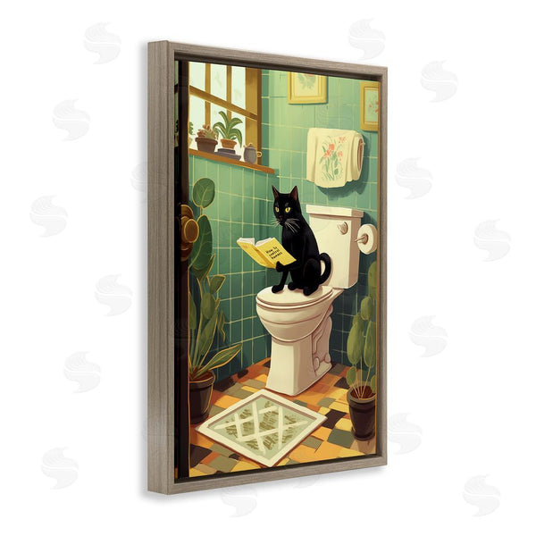 Stupell Industries Andreas Magnusson | Cat Reading On Toilet Wall Art