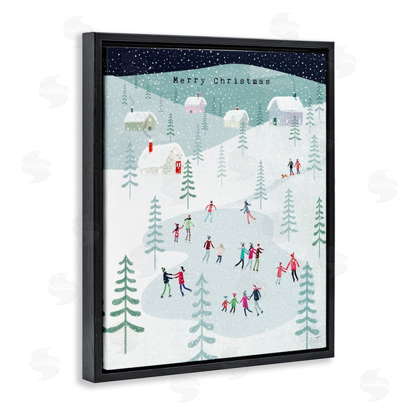 Stupell Industries Andrew Thornton | Merry Christmas Winter Ice Skating Wall Art