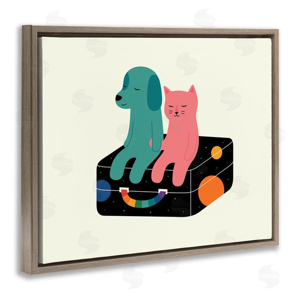 Stupell Industries Andy Westface | Cat & Dog On Suitcase Wall Art