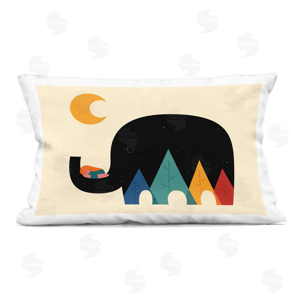 stupell industries Andy Westface | Elephant Silhouette & Nature Printed Throw Pillow