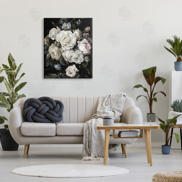 Stupell Industries Angela McQueen | Classical Roses And Globeflower Arrangement Vintage Faded Tones Wall Art