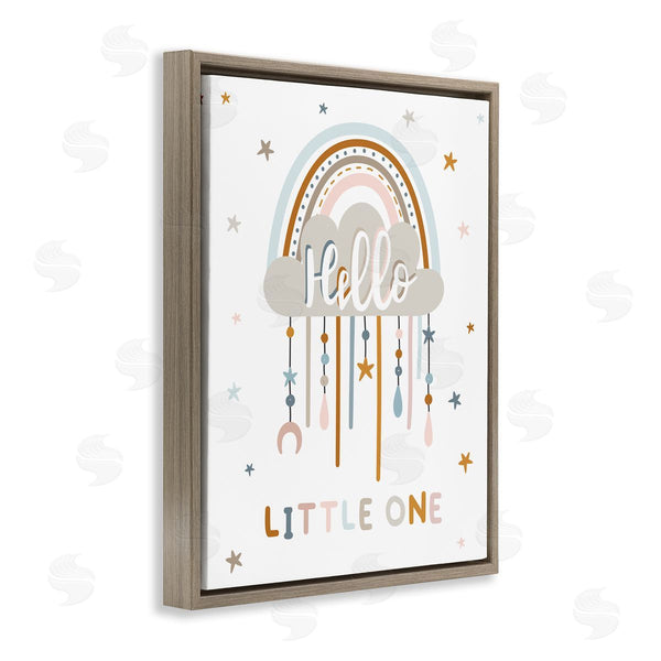 Stupell Industries Angela Nickeas | Hello Little One Patterned Stars Nursery Rainbow Wall Art