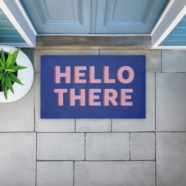 Stupell Industries Angela Nickeas | Hello There Minimal Greeting Non-Woven Door Mat