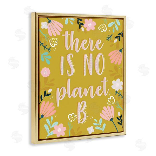 Stupell Industries Angela Nickeas | No Planet B Floral Border Illustration Wall Art