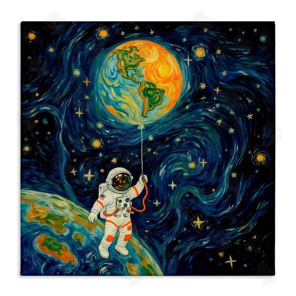 stupell industries Angie Hawke | Astronaut with Earth Balloon Wall Art