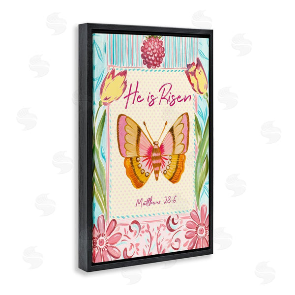 Stupell Industries Ani Del Sol | He Is Risen With Butterfly Wall Art