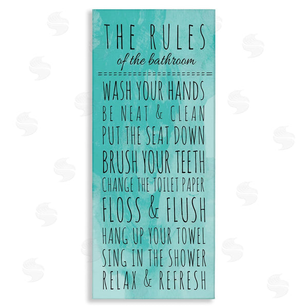 stupell industries Anna Quach | Bathroom Rules on Turquoise