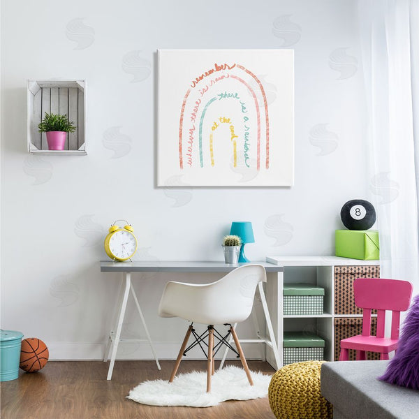 Stupell Industries Anna Quach | Remember Where There Is Rain Phrase Text Rainbow Wall Art