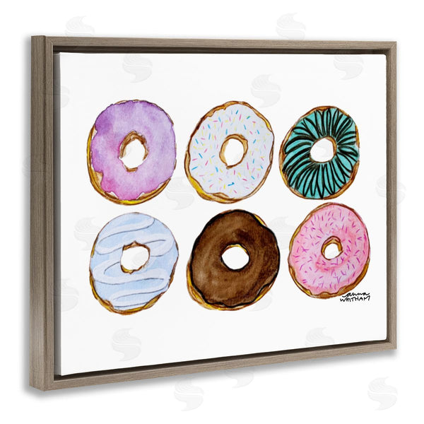 Stupell Industries Anna Whitham | Various Trendy Frosted Sprinkled Donuts Pastries Dessert Wall Art