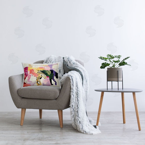 Stupell Industries Annabelle Hall | Candy Cats Tropical Wildlife Printed Throw Pillow