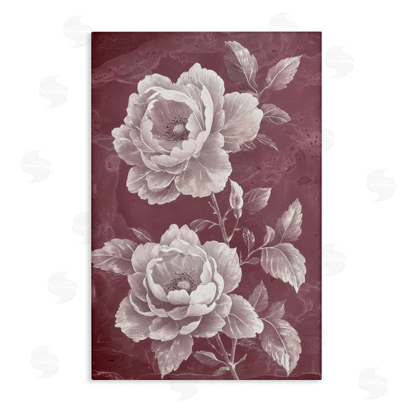 stupell industries Annabelle Hall | Chambermaid Blooms on Maroon