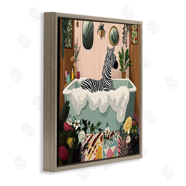 Stupell Industries Annabelle Hall | Clean Bubble Bath Zebra