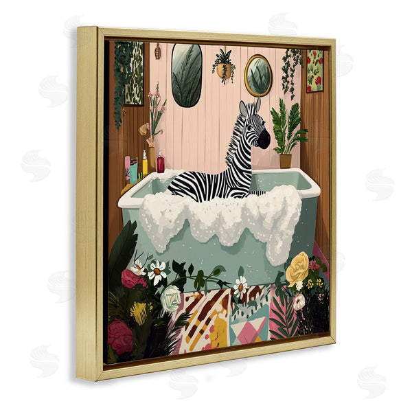 Stupell Industries Annabelle Hall | Clean Bubble Bath Zebra